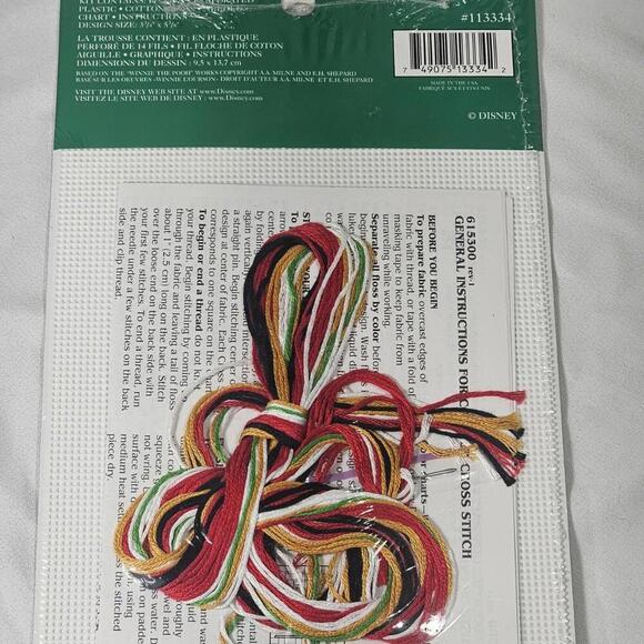 Janlynn #1133-34 Winnie the Pooh Candy Cane Ornament Cross Stitch New Sealed - Picture 2 of 3